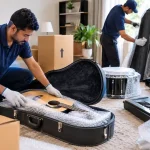 Packing and Moving Musical Instruments Safely with Protective Bubble Wrap and Instrument Cases